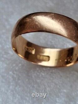 Antique Tsarism Imperial 14K Gold Wedding Ring / Band 56 Zolotnik GCW RARE 4.45g