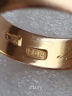 Antique Tsarism Imperial 14K Gold Wedding Ring / Band 56 Zolotnik GCW RARE 4.45g