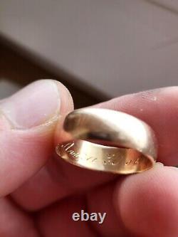 Antique Tsarism Imperial 14K Gold Wedding Ring / Band 56 Zolotnik GCW RARE 4.45g