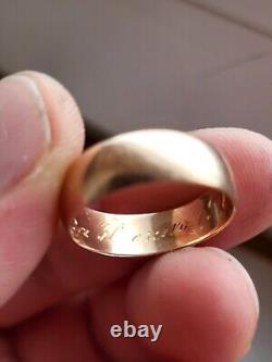 Antique Tsarism Imperial 14K Gold Wedding Ring / Band 56 Zolotnik GCW RARE 4.45g