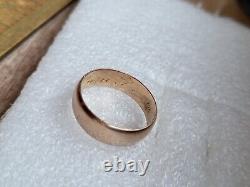 Antique Tsarism Imperial 14K Gold Wedding Ring / Band 56 Zolotnik GCW RARE 4.45g