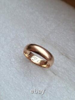 Antique Tsarism Imperial 14K Gold Wedding Ring / Band 56 Zolotnik MP RARE 4.29g