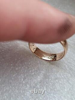 Antique Tsarism Imperial 14K Gold Wedding Ring / Band 56 Zolotnik MP RARE 4.29g