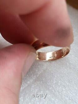 Antique Tsarism Imperial 14K Gold Wedding Ring / Band 56 Zolotnik MP RARE 4.29g