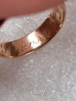 Antique Tsarism Imperial 14K Gold Wedding Ring / Band 56 Zolotnik MP RARE 4.29g