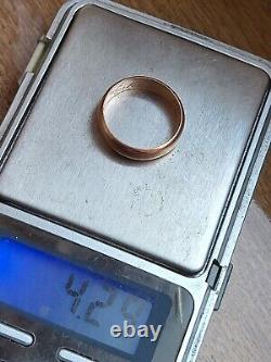 Antique Tsarism Imperial 14K Gold Wedding Ring / Band 56 Zolotnik MP RARE 4.29g