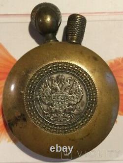 Antique Tsarist Lighter Coat of Arms Russian Imperial Collector Decor Rare 19th