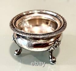 Antique Vintage 1800' Russian Imperial Silver 84 Monogrammed Footed Salt Cellar