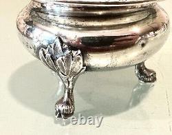 Antique Vintage 1800' Russian Imperial Silver 84 Monogrammed Footed Salt Cellar