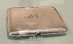 Antique Vintage 1908-17 Russian Imperial Silver 84 Gold Wash Cigarette Card Case