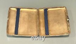 Antique Vintage 1908-17 Russian Imperial Silver 84 Gold Wash Cigarette Card Case