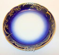 Antique Vtg RUSSIA Kuznetsov Moscow Cup Saucer Imperial COBALT BLUE Gold
