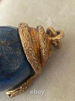 Antique lapis lazuli Imperial Egg with silver gilt mount Stamped 84