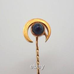 Art Nouveau Stick Pin Tourmaline 14K Yellow Gold Imperial Russian