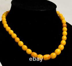 BALTIC AMBER 100% NATURAL ANTIQUE NECKLACE royal egg yolk butterscotch