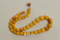 BALTIC AMBER 100% NATURAL ANTIQUE NECKLACE royal egg yolk butterscotch