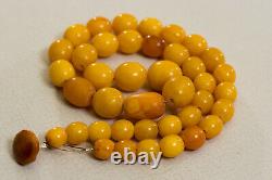 BALTIC AMBER 100% NATURAL ANTIQUE NECKLACE royal egg yolk butterscotch