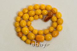 BALTIC AMBER 100% NATURAL ANTIQUE NECKLACE royal egg yolk butterscotch