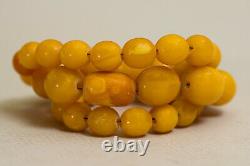 BALTIC AMBER 100% NATURAL ANTIQUE NECKLACE royal egg yolk butterscotch