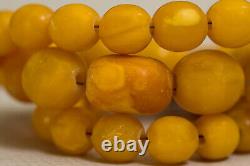 BALTIC AMBER 100% NATURAL ANTIQUE NECKLACE royal egg yolk butterscotch