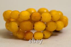 BALTIC AMBER 100% NATURAL ANTIQUE NECKLACE royal egg yolk butterscotch