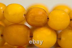 BALTIC AMBER 100% NATURAL ANTIQUE NECKLACE royal egg yolk butterscotch