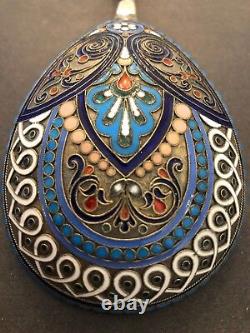 BIG Antique Imperial Russian 88 Gilded Silver Enamel Spoon (Navalainen)