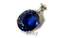 Blue Topaz Pendant 41c Handcut Ancient Egypt Sun God Ra Magic Falcon Engrave Gem