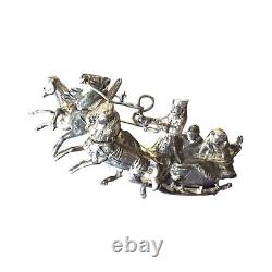 Brooch Imperial Troika Antique 84 Silver Jewelry 1800s 3horses Sleigh