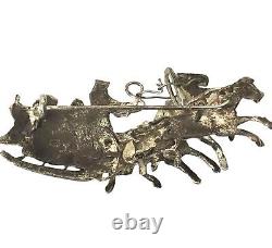 Brooch Imperial Troika Antique 84 Silver Jewelry 1800s 3horses Sleigh