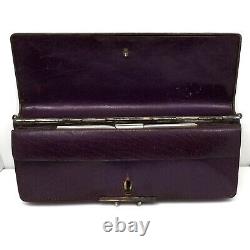 Ck Russian Imperial 84 Sterling Silver 10k Gold Coin Purse Wallet Purple Leather