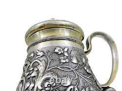 EXCEPTIONAL ANTIQUE IMPERIAL RUSSIAN 84 SILVER BEER MUG / STEIN Moscow 1865 cup