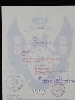 Empress Catherine III Russia Poland Signed Royal Document Russian Crown Royalty