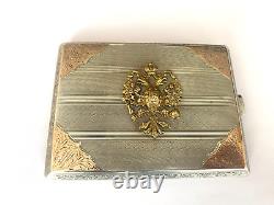 Exc. Imperial Rus Era Faberge Silver 88 Awards I. P. Author`s Gild Cigarette Box