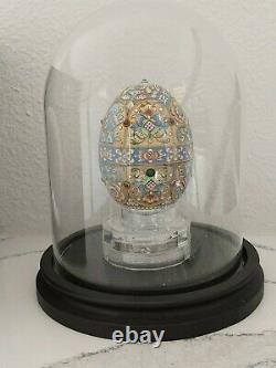 Exceptional Antique Russian Imperial Gilded Silver Enamel Egg 1900s