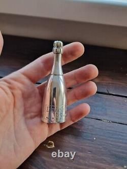 Extremely Rare Antique Imperial Russian Solid Silver 84 Mini Bottle DUMINY & Co