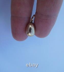 Extremely Rare Imperial Russian 14K 56 Zolotnik Gold Easter Egg Pendant Charm