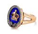 Faberge Antique Russian Empire 14k Gold Jeweled Enamel Men' Ring Size 10