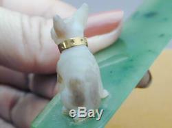 Faberge Imperial Russian Carved Agate French Bulldog Jade Sapphire Collar Jewel