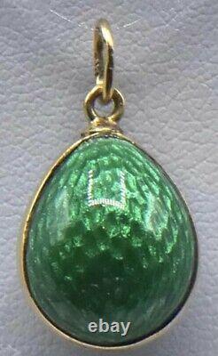 Faberge Russian Imperial Guilloche Gold Egg Pendant