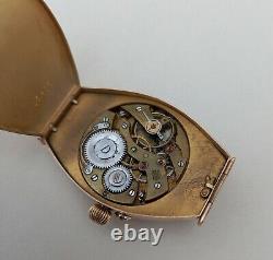 Fine Antique Imperial Russian H MOSER & CIE 14k Gold Tonneau Wristwatch c. 1910