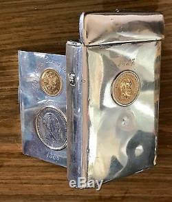 Genuine Russian Imperial Silver 84 Gold Coins Rouble Vesta Cigarette Case