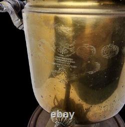 Great Antique V. L. BATASHEV, Tula Imperial Russian Brass Samovar Set, ca. 1899