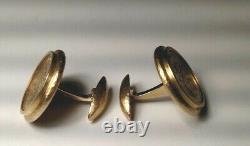 Great vintage 18k gold men's cufflinks Russian Imperial Nicolai II 5 rubles coin