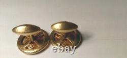 Great vintage 18k gold men's cufflinks Russian Imperial Nicolai II 5 rubles coin