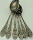 Historical Imperial Russian Grachev's Silver 6 Spoons Set For Tsar Nicholas Ii