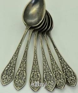 Historical Imperial Russian Grachev's silver 6 spoons set for Tsar Nicholas II