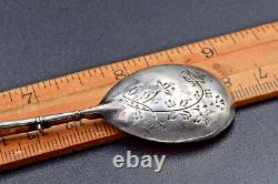 I. Khlebnikov Antique IMPERIAL russian 84 SILVER TEASPOON Faberge design weapon