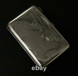 IMPERIAL RUSSIAN ANTIQUE 1908-17 CIGARETTE CASE STERLING SILVER 84 (. 875) wt. 96g