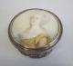 Imperial Russian Faberge Silver Pill Box With Signed Hand Painted Portrait